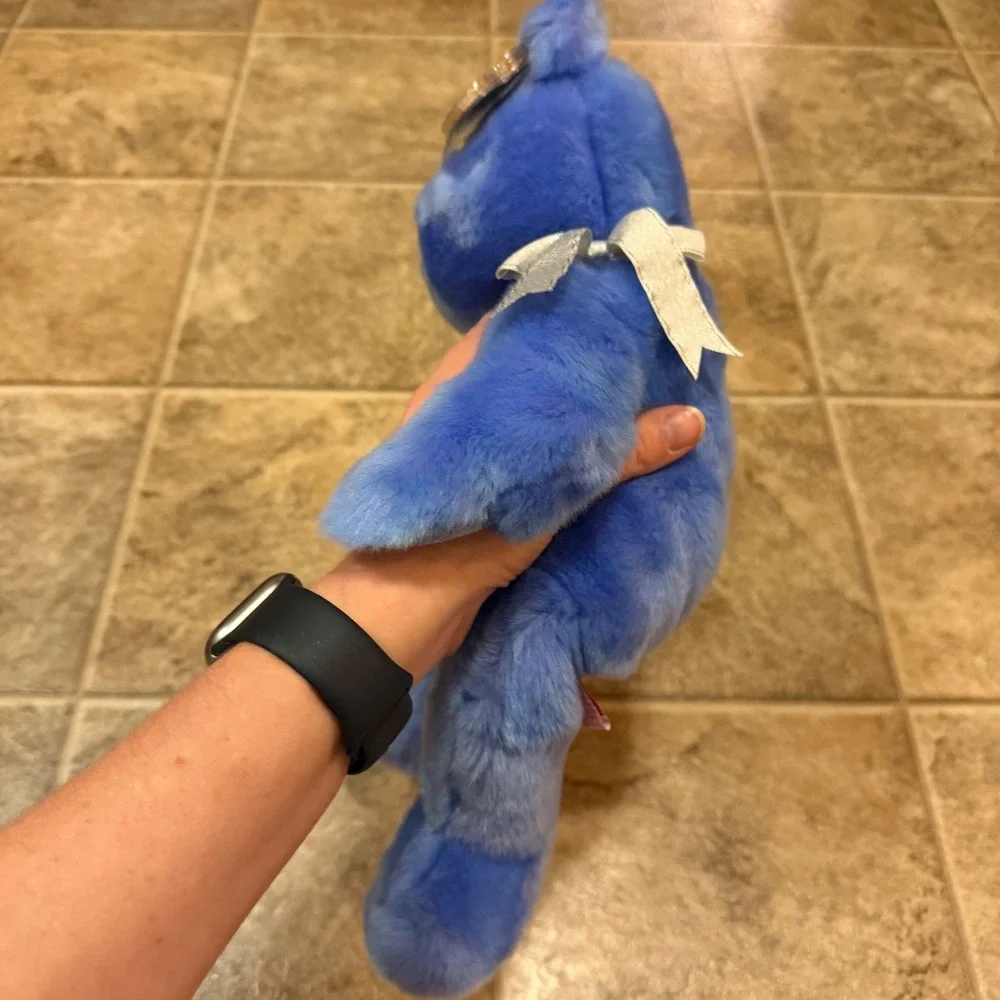 Ty Beanie Buddy Clubby II Blue Bear Plush Silver Ribbon 1999 14‎ inch 09991 VTG